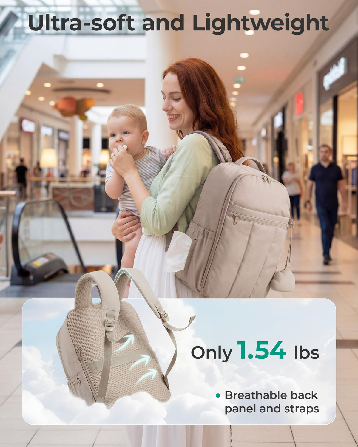 BAGSMART Diaper Backpack With Changing Pad