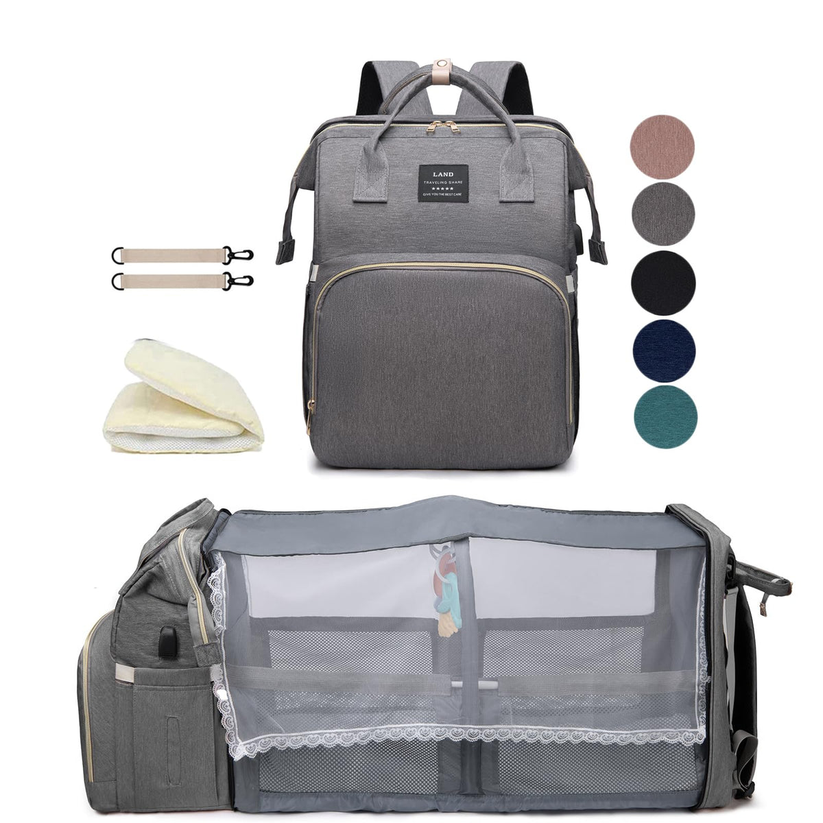 Houscly Diaper Backpack With Changing Station