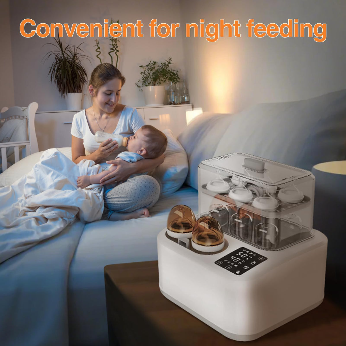 BRBLUERISE 8-in-1 Baby Bottle Warmer & Sterilizer