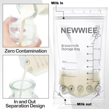 Newwiee Breast Milk Storage Bags 7 oz Freezer Safe
