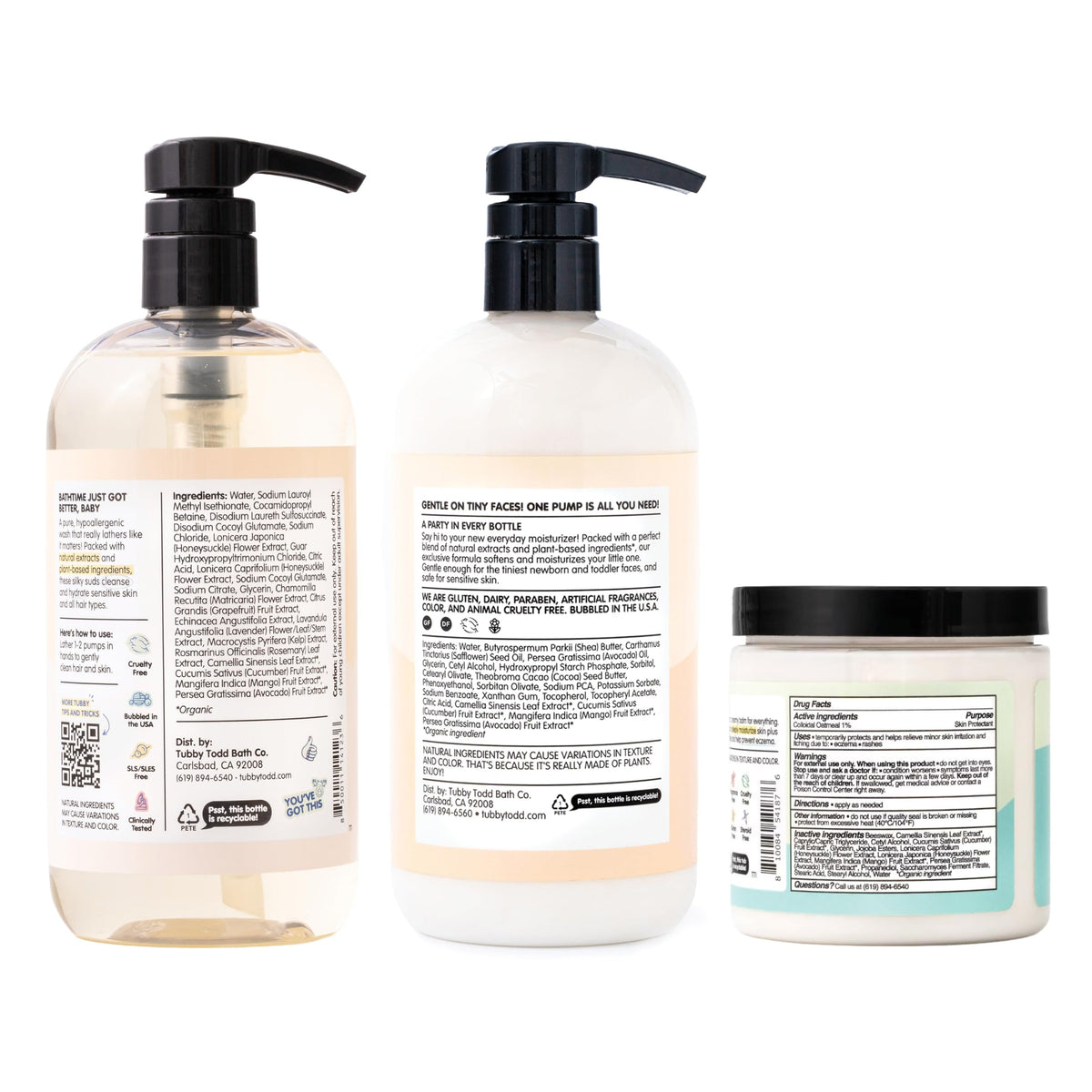 TUBBY TODD 3-Step Baby Bath and Skincare Routine, The Regulars Bundle