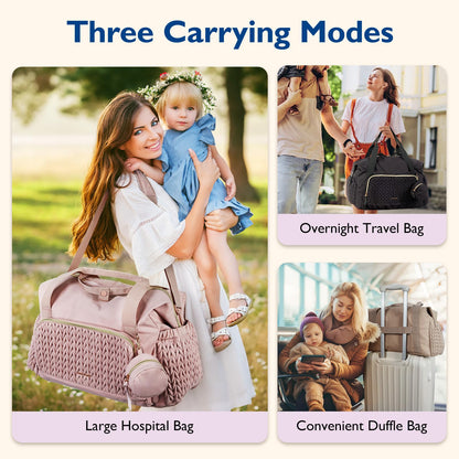 Large Diaper Bag Tote With Pacifier Case