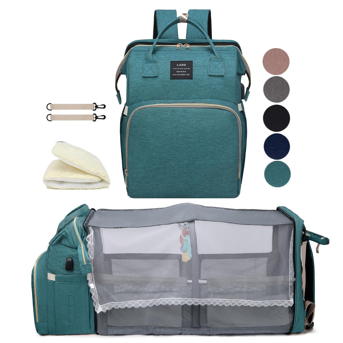 Houscly Diaper Backpack With Changing Station
