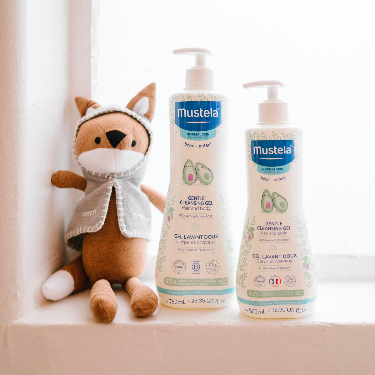 Mustela Gentle Cleansing Gel - Baby Wash for Delicate Skin and Hair - Newborn-Safe Cleanser - Made with with Natural Avocado Perseose - 1 or 2-Pack - Various Sizes