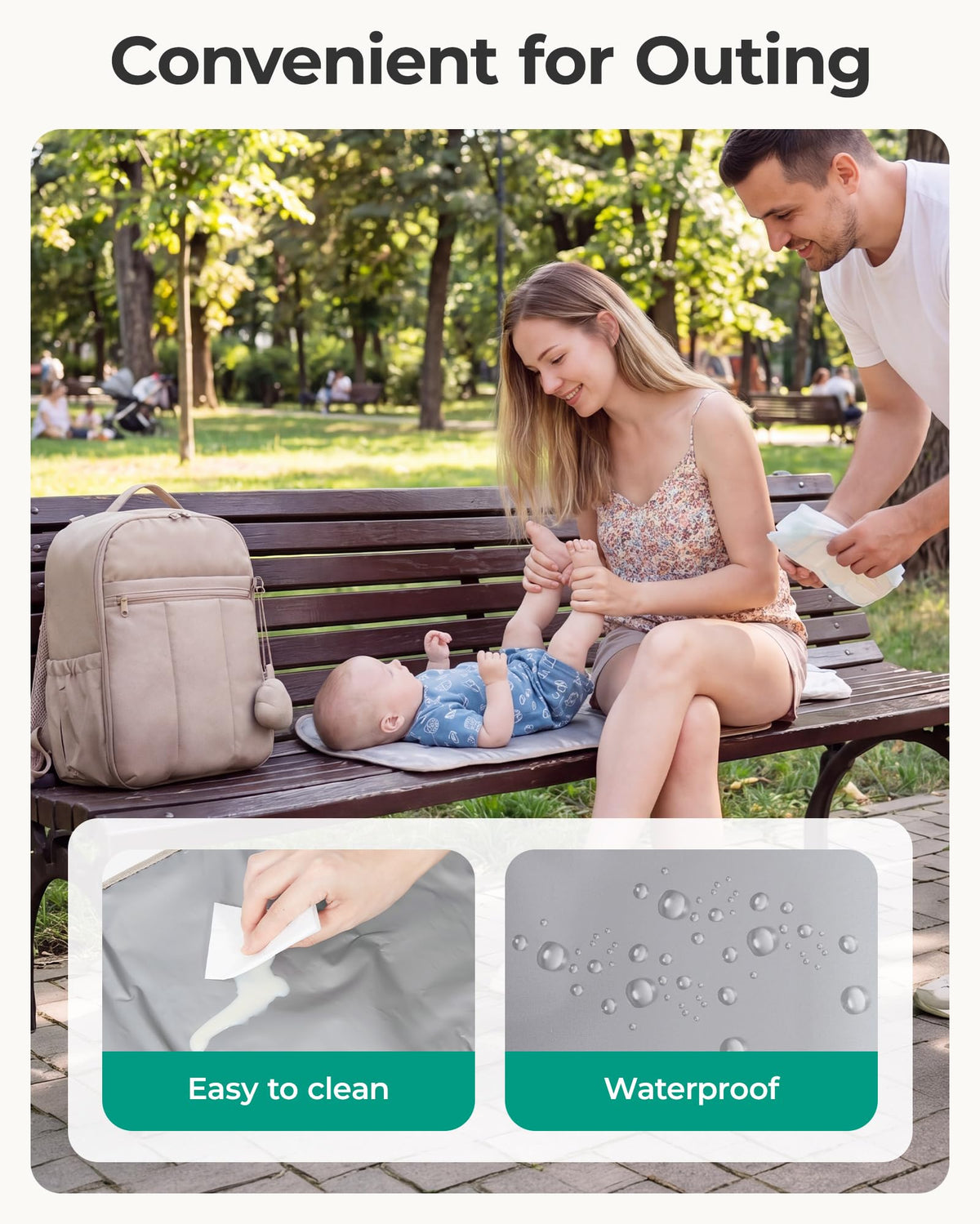 BAGSMART Diaper Backpack With Changing Pad