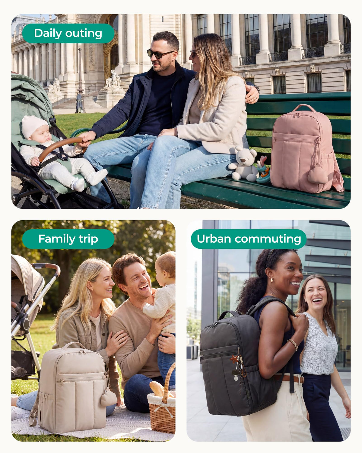 BAGSMART Diaper Backpack With Changing Pad