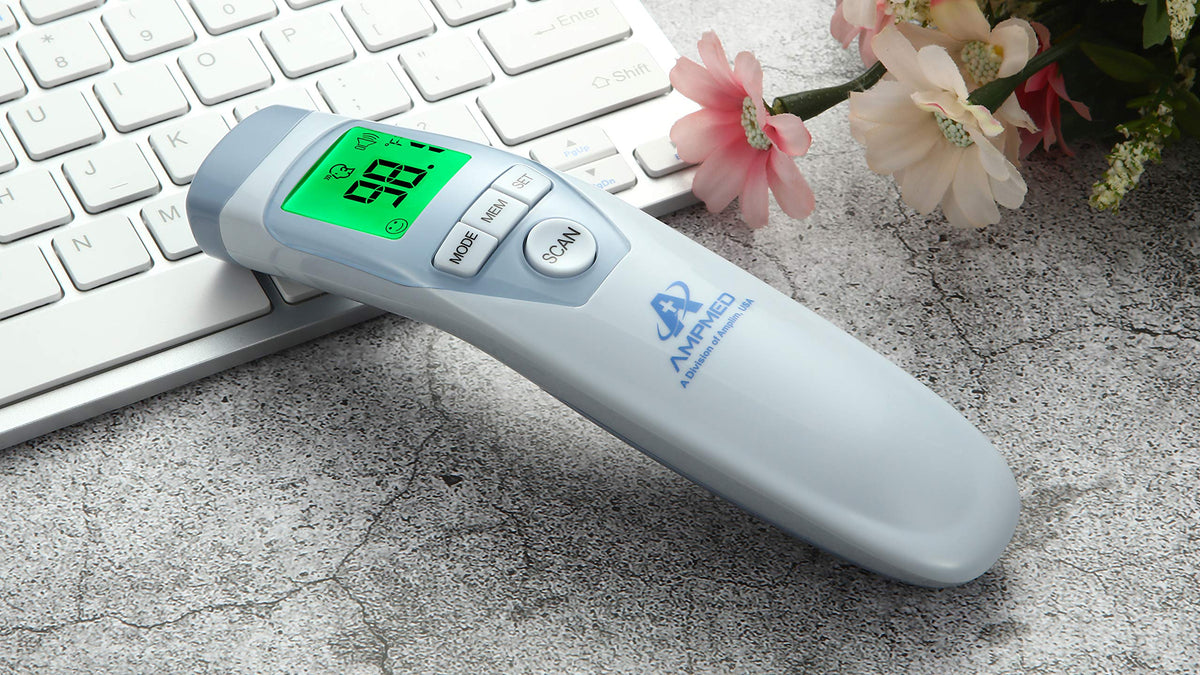 No-Touch Forehead Thermometer With Fever Alert Mode